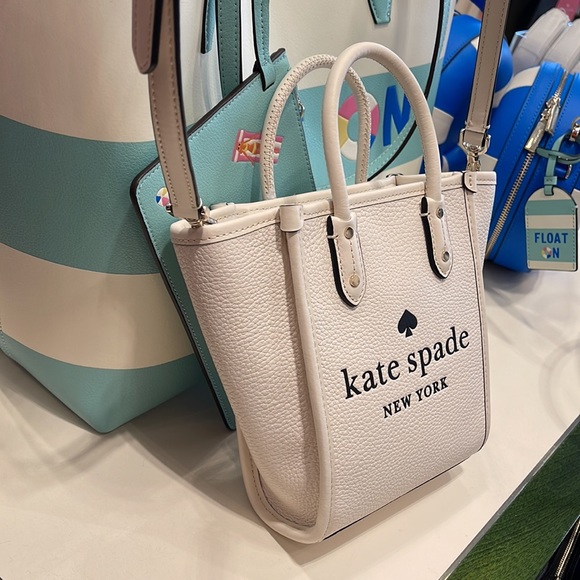 Kate Spade New York Ella Mini Tote Crossbody Pebbled Leather Parchment - Picture 9 of 16
